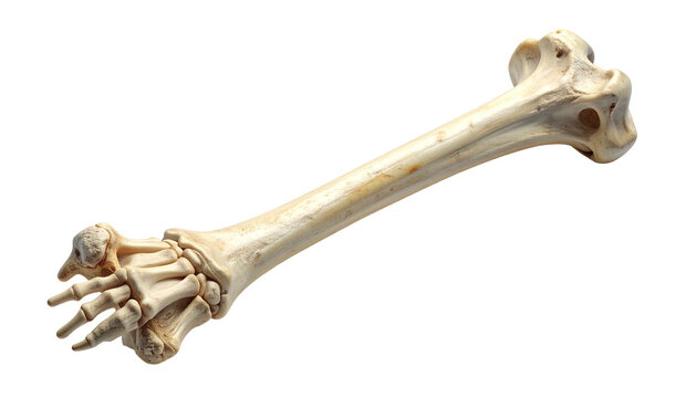 Articulated animal limb, detailed bone structure, dark backdrop