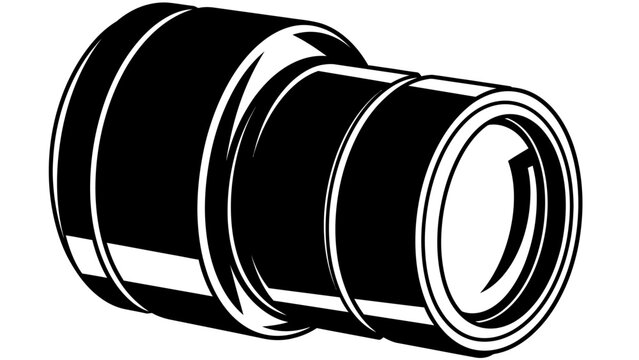 Black and White Camera Lens Illustration