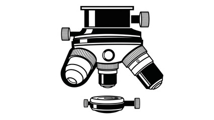 Microscope Objective Turret and Condenser Lens Vector Illustration © kiki__