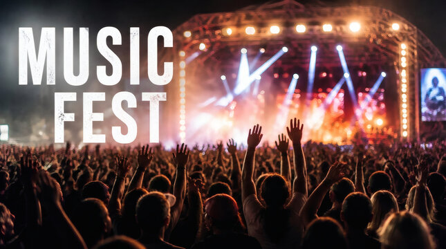 electrifying music fest concept with neon lights and crowd energy dynamic festival atmosphere live performance stage musical celebration summer event vibrant entertainment night concert vibes