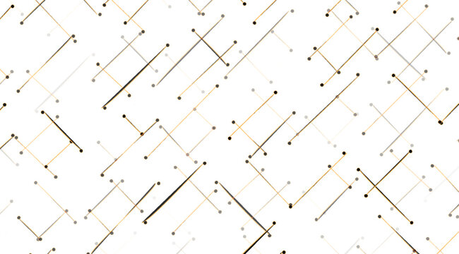 Abstract Geometric Pattern with Lines and Dots.
