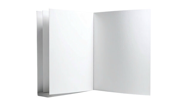 Opened book, showing blank white pages, against a black background