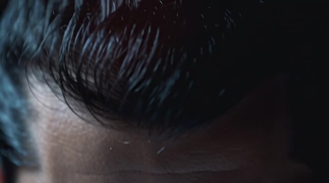 A close-up video of a fierce vampire with sharp fangs and glowing red eyes
