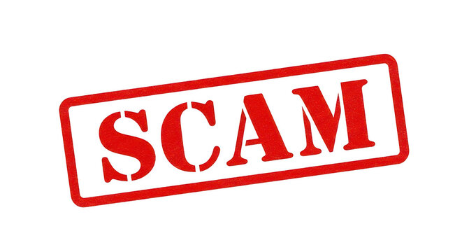 Red scam rubber stamp seal icon