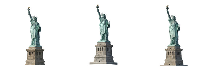 Fototapeta premium New York NYC Mini Statue Of Liberty Replica Toy Souvenir Figurine Isolated Transparent PNG