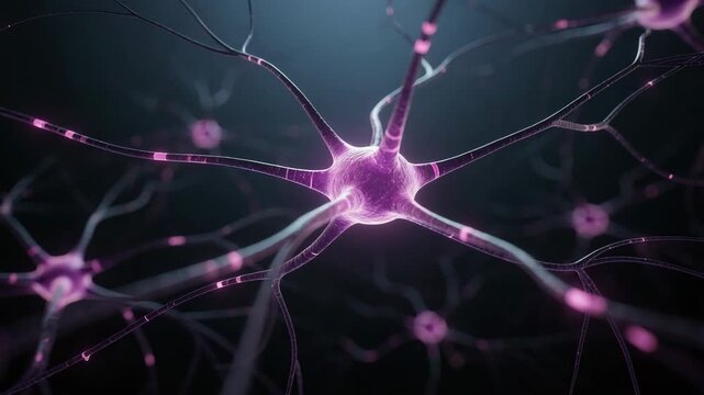 Glowing network of interconnected neurons pulsing with energy showcasing dynamic brain signal flow