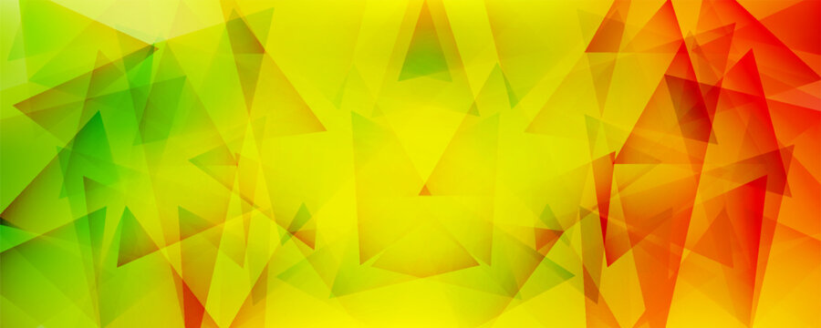 Abstract geometric background with colorful triangles and vibrant gradient. Vector Illustration