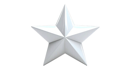 Obraz premium Realistic, white 3D star floating on a black background