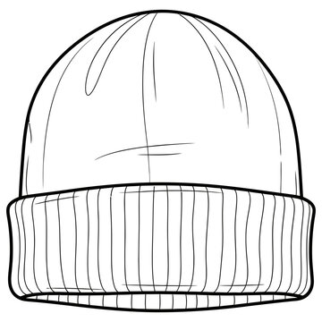 Simple vector illustration of a classic knitted beanie hat design