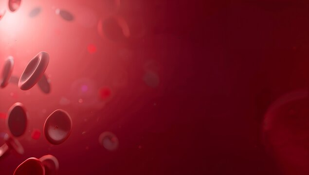 Microscopic red blood cells flowing in bloodstream for medical use