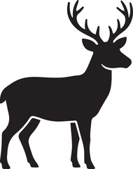 Fototapeta premium Modern Deer Silhouette Logo Design Isolated on White Background