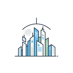 Obraz premium Modern City Skyline with Tall Buildings.