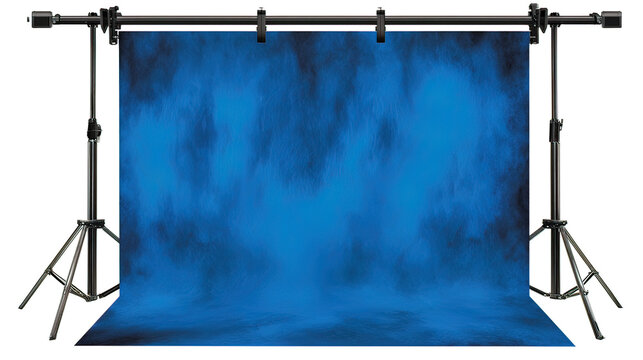 modulation. Traditional painted canvas backdrop with dramatic blue tones and textured fabric surface. event programs, museum guides, designed for cultural heritage projects and event programs.
