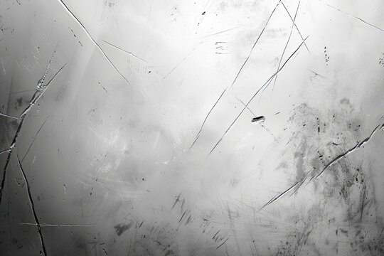 Scratched, damaged, glass pane close-up with diffuse lighting. Texture overlay