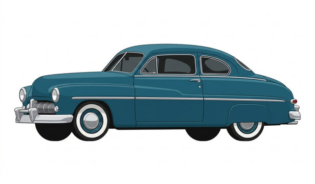 Illustration of vintage classic car vector with retro automobile design isolated