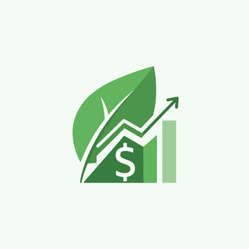Green leaf eco finance growth symbol.