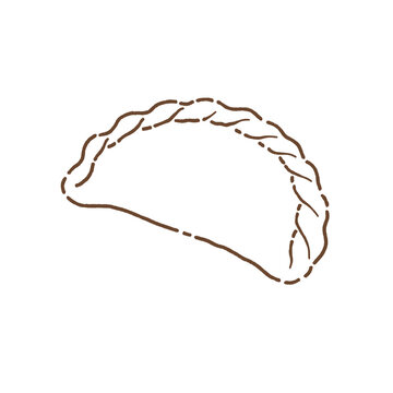 Pastel outline fried empanada