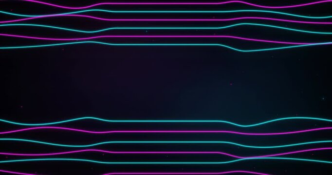 Abstract neon sound waves vibrating and undulating. Background for music events and nightlife entertainment.