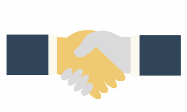 Business Handshake Vector Illustration, Professional Partners Shaking Hands Symbol, Minimalist Corporate Deal and Agreement Concept Icon Isolated on White Background for Presentation