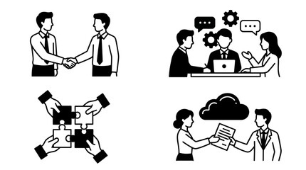 Fototapeta premium Business people shaking hands agreement.