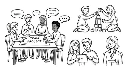 Fototapeta premium People working on team project together.