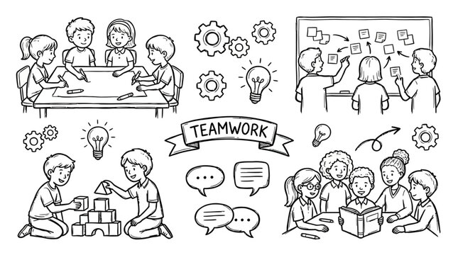 People working together in teamwork.