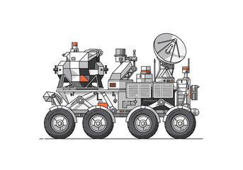 Detailed Illustration of Mars Exploration Rover. © ACHMAD