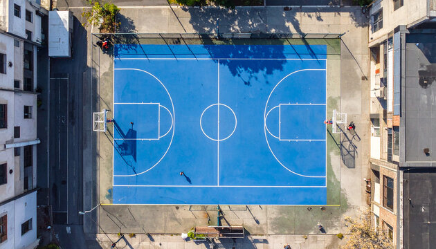 Blue Basketball Court