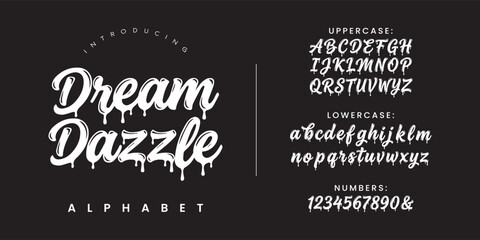 Dream Dazzle melting liquid script font with slime drip effect for halloween and street art design © Kiki