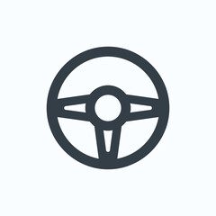 Fototapeta premium Minimalist flat vector icon of a car steering wheel