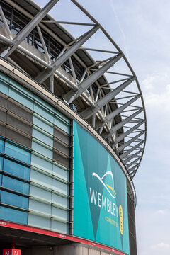 Wembley Stadium, branded as Wembley Stadium connected by EE for sponsorship reasons, is an association football stadium in Wembley, London, England. Shot on 6 May 2026.