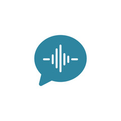 Obraz premium Speech bubble with audio waveform icon