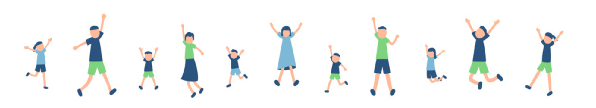 楽しむ人々のイラストセット