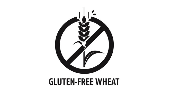 Gluten-Free Wheat Icon: No Wheat Symbol for Celiac Diet and Allergy Awareness