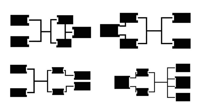 Tournament Bracket Templates, Competition Structure Diagrams, Sports Brackets