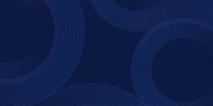 abstract dark blue flag background with glowing pink oval line patterns. Swirl ellipse line elements with circular motion effect.