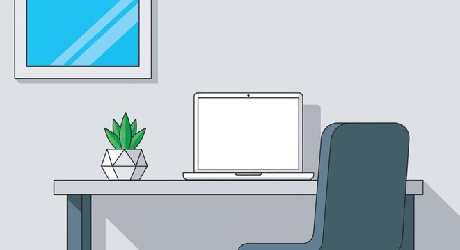 illustration of a laptop with a blank screen