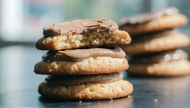 Crispy biscuits with creamy chocolate spread, perfect for snack branding and dessert photography visuals.