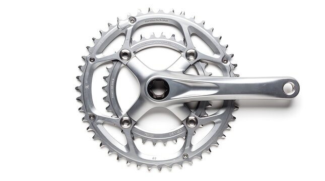 Silver bicycle crankset and chainring gear system
