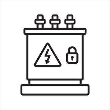 Electrical box transformer outline icon vector.