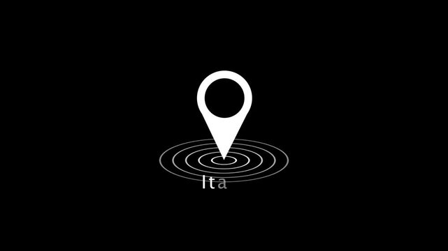 Modern Italy Country Location Map Animation with GPS Pin, Navigation Route and Digital Tracking Concept.