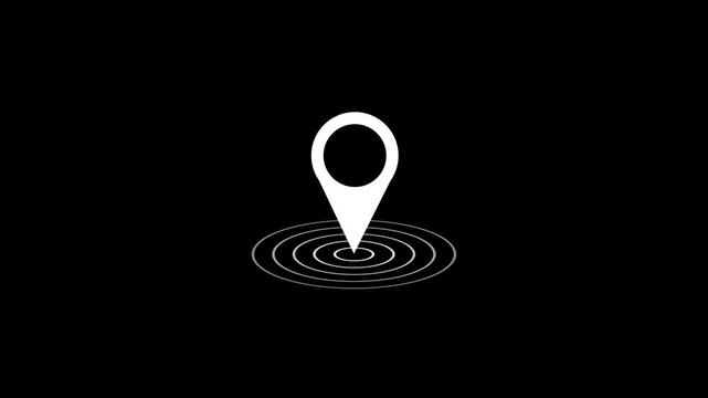 Location Map Animation with GPS Pin, Navigation Route and Digital Tracking Concept.