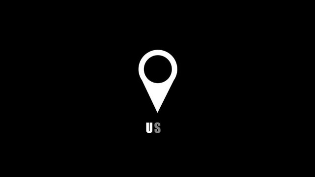 Modern USA Country Location Map Animation with GPS Pin, Navigation Route and Digital Tracking Concept.
