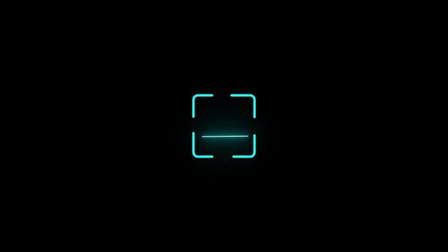scanner neon glow animation isolated futuristic icon fingerprint biometric scanning neon animation isolated digital neon fingerprint scanner shine animation