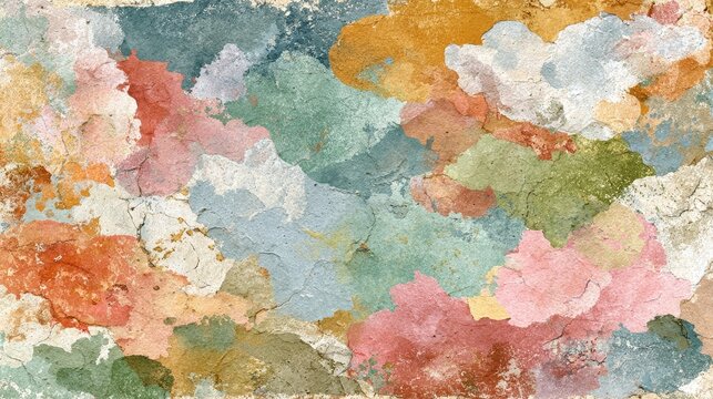Vintage double-sided watercolor paper background with soft textures, aged worn layers, subtle grunge shadows, muted tones, minimal objects, and open space for journaling or collage design