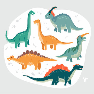 Collection of Cartoon Dinosaurs