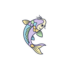 Obraz premium Colorful Koi Fish Swimming Gracefully in Water.