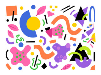Fototapeta premium Colorful abstract pattern with fun shapes.
