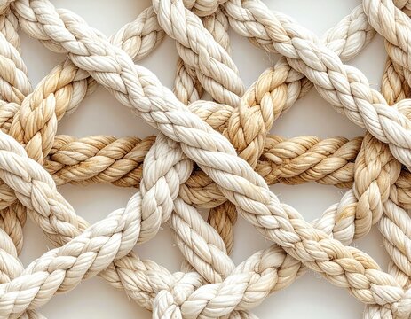 Detailed macrame knot texture with Japanese zen garden rope pattern