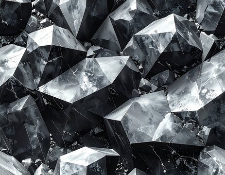 Texture of ultra hard black solid surface with diamond crystal geometric shapes